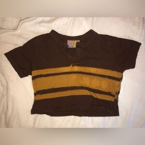 Big Bud Press Henley crop top